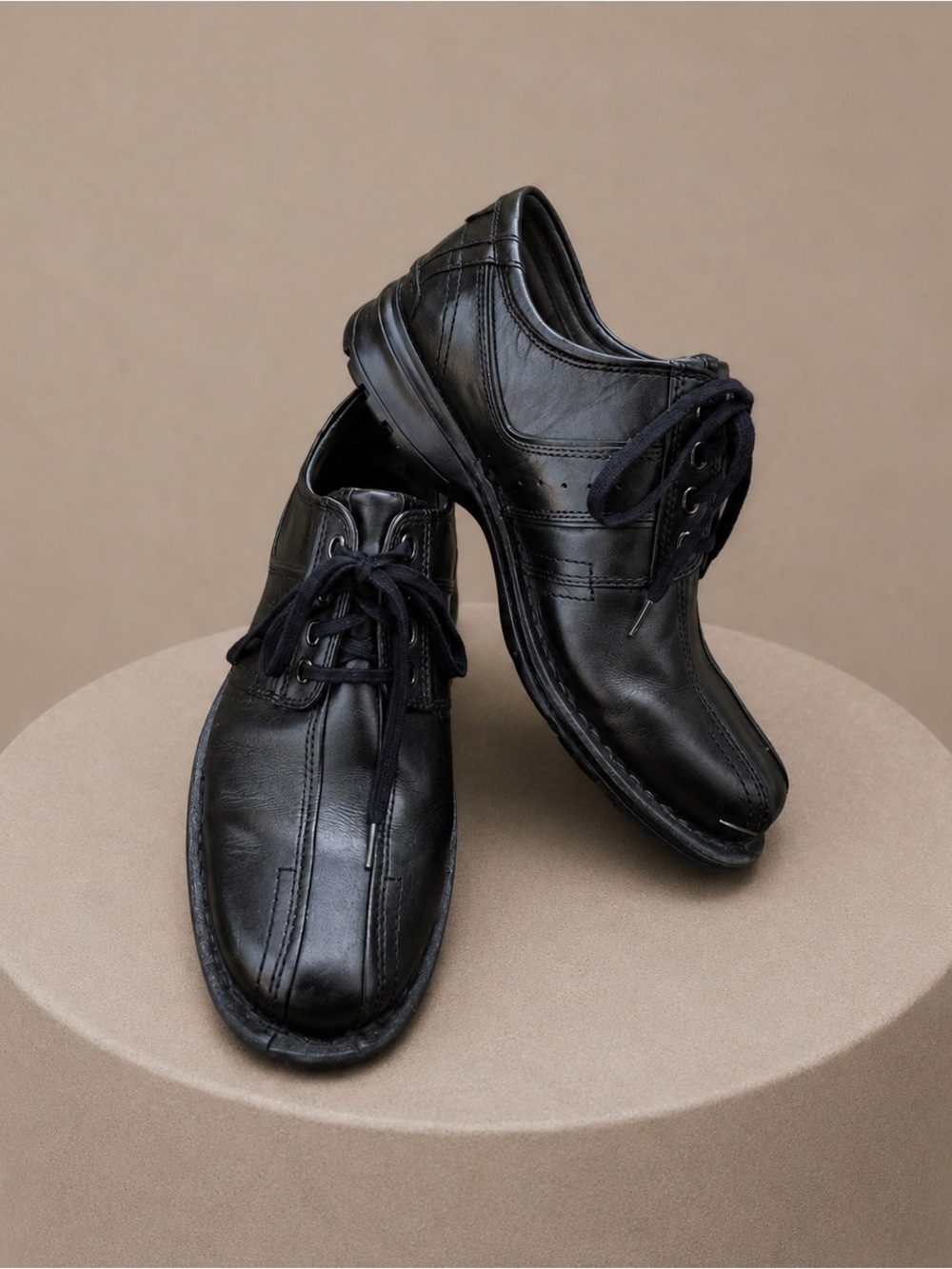 Clarks Shoes Black Leather Lace Up Loafers Comfort 70851 Mens Size 10M